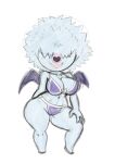  2020 anthro big_breasts bikini breasts chiropteran cleavage clothed clothing curvaceous curvy_figure digital_media_(artwork) female fingers fur grey_body grey_fur grey_hair hair hair_over_eyes hi_res hourglass_figure looking_at_viewer mammal navel nintendo open_wings pok&eacute;mon pok&eacute;mon_(species) simple_background smile solo swimwear tansau thick_thighs video_games voluptuous white_background wide_hips wings woobat 