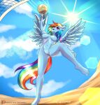  absurd_res anthro caliluminos equid equine female friendship_is_magic hasbro hi_res mammal my_little_pony pegasus rainbow_dash_(mlp) solo wings 