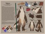  2020 5_fingers 5_toes animal_genitalia anthro blue_eyes book brush claws english_text feet felid fingers fluffy_chest fully_sheathed genitals ink lamp lantern male mammal model_sheet neck_tuft nude pawpads paws pen penis res sheath snowskau solo staff takano tetton text toes tuft 