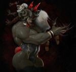  bandai_namco bulge bunny_costume claws clothed clothing costume elden_ring fromsoftware hi_res human humanoid male male/male mammal mohg_lord_of_blood muscular omen_(elden_ring) subliminalplums video_games white_mask_varr&eacute; 