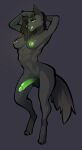  2022 abs anthro areola balls breasts canid canine canis digital_media_(artwork) eyebrows eyelashes fur genitals green_eyes grey_body grey_fur gynomorph intersex mammal ni70 nipples penis solo wolf 