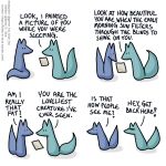  1:1 ambiguous_gender blue_body blue_fox_(foxes_in_love) blue_fur blue_tail canid canine comic dialogue duo english_text feral fox foxes_in_love fur green_body green_fox_(foxes_in_love) green_fur green_tail hi_res male_(lore) mammal shadow simple_background text url 