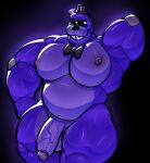  alva_nsfw animatronic bald balls belt belt_buckle black_background bow_tie breasts clothing digital_media_(artwork) five_nights_at_freddy&#039;s five_nights_at_freddy&#039;s_2 genitals hat headgear headwear hi_res machine male mammal metal metallic_body nipples nude penis purple_body raised_arm robot scottgames shadow_freddy_(fnaf) simple_background solo top_hat ursid video_games 