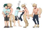  animal_humanoid canid canid_humanoid canine clothing duo hi_res human humanoid izuku_midoriya katsuki_bakugou male male/male mammal mammal_humanoid my_hero_academia tapopapoda 