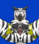  2006 anthro anus bdsm biped bit_gag blue_background blush bondage bound corsair_(artist) equid equine eyes_closed female gag gagged genitals mammal pussy simple_background solo spread_legs spread_pussy spreading striped_body stripes submissive submissive_anthro submissive_female zebra 