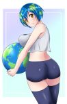  brown_eyes earth-chan short_hair shorts tagme 