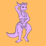  anthro clothing comedy_central dragon drawn_together foxxy_love gesture iochop lizard male peace_symbol pinup pose purple_body purple_clothing purple_tongue reptile sassy scalie seductive sexy_eyes simple_background simple_coloring sketch solo tongue tongue_out v_sign 