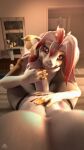  3d_(artwork) absurd_res ali_valencia_(dominus) anthro bovid canid canine caprine digital_media_(artwork) dominussfm duo female foreskin fox genitals goat handjob hi_res kanagawa_kitsune male mammal penile penis sex source_filmmaker 