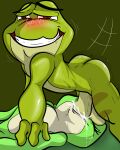  absurd_res amphibian anthro balls balls_on_face bodily_fluids butt cum cum_in_mouth cum_inside duo eyes_closed face_fucking fellatio female frog genital_fluids genitals hi_res illegaleel irrumatio looking_pleasured male male/female nude oral penile prince_naveen princess_tiana sex spread_legs spreading sweat sweaty_butt the_princess_and_the_frog thrusting 