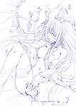  animal_ears bad_id bad_pixiv_id breasts bunny_ears finger_to_mouth greyscale highres large_breasts long_hair masturbation monochrome nipples no_panties open_clothes open_shirt pussy reisen_udongein_inaba shirt sketch solo spread_legs take_toshiaki tears thighhighs touhou 