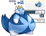  actualblueblu alpha_channel ambiguous_gender anthro belly cape clothing crown dark_markings digital_media_(artwork) edit fak&eacute;mon fin fish hi_res marine markings overweight pixel_(artwork) round_body shaded simple_background simple_coloring simple_shading solo sprite_art swimce_(fakemon) thick_thighs transparent_background 