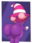  2022 3:4 anthro bent_over big_butt blush blush_lines breasts butt clothing digital_media_(artwork) female fingers ghost gloves hair hair_over_eye handwear hat hat_only headgear headgear_only headwear headwear_only hi_res huge_butt looking_at_viewer looking_back mario_bros mostly_nude nintendo not_furry one_eye_obstructed open_mouth paper_mario pink_hair portrait presenting presenting_hindquarters purple_body rear_view shaded shadow_siren side_boob signature simple_background solo spirit surprise surprised_expression thick_thighs three-quarter_portrait video_games vivian_(mario) white_clothing white_gloves white_handwear whynotwynaut wide_hips witch_hat 