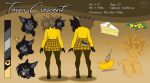  2022 4_toes 5_fingers anthro black_hair black_sclera breasts canid cerberus digital_media_(artwork) european_mythology eyebrows eyelashes feet female fingers fur greek_mythology hair kittydee mammal model_sheet multi_head mythology smile solo standing toes 