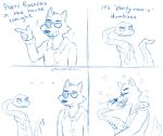 &lt;3 anthro canid canine canis clothed clothing comic dialogue dreamworks duo english_text eyewear feral fur hi_res kissing male male/male mammal mr._snake_(the_bad_guys) mr._wolf_(the_bad_guys) party_rockers reptile scales scalie simple_coloring sketch snake sunglasses text the_bad_guys unknown_artist wolf 