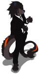  2022 alpha_channel anthro black_hair clothed clothing digital_media_(artwork) dragon eyebrows eyelashes hair hi_res kittydee looking_at_viewer male simple_background solo transparent_background wingless_dragon 