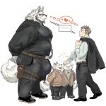  &lt;3 ... 1:1 abs age_difference anthro backpack beard belt big_bulge big_muscles big_pecs blush bodyguard bottomwear bulge canid canine canis chan_kiti_chan_(artist) child clothing duo eye_contact eyes_closed eyewear facial_hair family father father_and_child father_and_son footwear fur glasses grey_hair group hair hi_res human human_on_anthro interspecies jacket larger_anthro larger_male looking_at_another male male/male mammal muscular muscular_anthro muscular_male older_anthro older_male pants parent parent_and_child pecs petting platinum_blonde_hair president romantic romantic_couple shoes size_difference smaller_human smaller_male son suit topwear white_body white_fur wolf young younger_human younger_male 