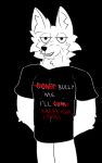  10:16 anthro black_and_white_and_grey black_background canid clothing don&#039;t_bully_me_i&#039;ll_cum hand_behind_back looking_at_viewer male mammal meme monochrome shirt simple_background smile smiling_at_viewer smug_face solo standing t-shirt text text_on_clothing text_on_shirt text_on_topwear topwear unknown_species winterfrostwastaken 