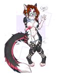 2022 4_toes 5_fingers absurd_res ailurid anthro areola black_body black_fur breasts brown_hair clothed clothing digital_media_(artwork) digitigrade f-r95 featureless_crotch feet female fingers fur hair hi_res mammal nipples red_panda simple_background smile toes 