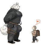  &lt;3 1:1 abs age_difference anthro backpack beard belt big_bulge big_muscles big_pecs bodyguard bottomwear bulge canid canine canis chan_kiti_chan_(artist) clothing duo eye_contact facial_hair footwear fur grey_hair hair hi_res human human_on_anthro interspecies jacket larger_anthro larger_male looking_at_another male male/male mammal muscular muscular_anthro muscular_male older_anthro older_male pants pecs platinum_blonde_hair president shoes size_difference smaller_human smaller_male suit topwear white_body white_fur wolf young younger_human younger_male 