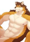  abs absurd_res anthro barrel_(live-a-hero) canid canine canis flaccid genitals hi_res ioenami88 lifewonders live-a-hero male mammal muscular muscular_anthro muscular_male nipples nude pecs penis penis_base solo video_games wolf 