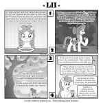  apple applejack_(mlp) bag bodily_fluids braided_hair braided_pigtails comic earth_pony equid equine female food freckles friendship_is_magic granny_smith_(mlp) hair hasbro hi_res horse jelly_(food) mammal monochrome my_little_pony plant pony saddle_bag tears tree vavacung zap_apple zap_apple_jam 