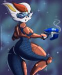  5:6 anthro breasts butt cinderace clothed clothing female hi_res holding_object holding_weapon jmf nintendo pok&eacute;mon pok&eacute;mon_(species) solo thick_thighs video_games weapon 