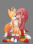  anthro canid canine clothing duo echidna eyes_closed footwear fox hi_res jenkristo kissing knuckles_the_echidna male male/male mammal miles_prower monotreme sega shoes sitting sitting_between_legs sonic_the_hedgehog_(series) 