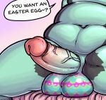  absurd_res anthro balls belly big_balls bodypaint border_collie canid canine canis chubby_male collie domestic_dog easter easter_balls easter_egg english_text erection genitals herding_dog hi_res holidays kobu kobu_art male mammal painted_balls pastoral_dog penis sheepdog solo text thick_thighs 