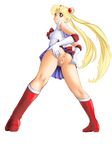  anus ass bishoujo_senshi_sailor_moon blonde_hair blue_eyes blue_sailor_collar blue_skirt boots bow clitoris highres knee_boots long_hair magical_girl no_panties pussy red_bow sailor_collar sailor_moon sailor_senshi_uniform skirt solo spread_pussy tsukino_usagi twintails uncensored upskirt utilizator very_long_hair 