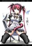  airi_(queen's_blade) breasts cum green_eyes large_breasts maid noto_kurumi panties queen's_blade red_hair scythe solo tentacles thighhighs underwear 