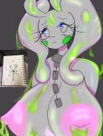  anthro bodily_fluids breasts chain chained dragon female female/female goo_creature goodra hi_res hybrid inverted_nipples lactating miyang_draws! multicolored_eyes nintendo nipples not_furry pok&eacute;mon pok&eacute;mon_(species) pukemilked solo video_games worried 