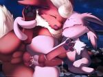  2boys :3 ^_^ anal ancesra animal_focus animal_penis artist_name blue_sky blurry blurry_background blush claws closed_eyes closed_mouth cum cum_in_ass cum_on_legs cum_on_self cum_while_penetrated ejaculation english_text erection espeon fangs feet flareon flower forehead_jewel forked_tail fur_collar grass highres knotted_penis leg_lift leg_up lying mating_(animal) multiple_boys night no_humans non-web_source nose_blush on_ground on_side open_mouth outdoors patreon_logo patreon_username pawpads pink_gemstone pokemon pokemon_(creature) sex short_hair sky split_mouth spread_legs spread_toes tail testicles toes uncensored watermark web_address white_flower white_hair yaoi 