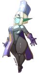  absurd_res blonde_hair breasts clothed clothing female footwear goblin hair hat headgear headwear hi_res humanoid not_furry nuclearwasabi shoes simple_background solo thick_thighs white_background 