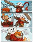  absurd_res aged_down anthro blue_eyes blush bruno_(ceehaz) canid canine canis ceehaz child comic dialogue dog_knight_rpg domestic_dog duo embrace english_text female fur happy hi_res holding_object holding_sword holding_weapon hug maci_(ceehaz) male mammal melee_weapon nordic_sled_dog orange_body orange_fur pomeranian samoyed spitz surprised_expression sword tail_motion tailwag text weapon white_body white_fur young 