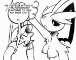  alpha_pok&eacute;mon animated anthro assertive_female black_and_white breasts carrying_partner clothing dialogue english_text female hair hair_over_eyes hat headgear headwear human lagomorph leporid lilmoonie lopunny male male/female mammal monochrome nintendo nipples pointy_nose pok&eacute;mon pok&eacute;mon_(species) pok&eacute;mon_trainer text video_games 