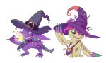  2020 ambiguous_gender bandai_namco cape clothing crossover digimon digimon_(species) duo green_body hat headgear headwear hi_res nintendo palmon pok&eacute;mon pok&eacute;mon_(species) purple_body sableye tamarinfrog teeth video_games wand witch_hat wizard_hat 