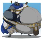  2019 anthro armor barefoot belly belt big_belly blizzard_entertainment canid canine canis chipped_ear claws clothed clothing eye_scar facial_scar fangs feet fur hectorthewolf hi_res hyper hyper_belly male mammal morbidly_obese morbidly_obese_anthro morbidly_obese_male navel obese obese_anthro obese_male open_mouth overweight overweight_anthro overweight_male pigtails scar solo standing thick_thighs tiptoes toe_claws tongue torn_clothing video_games warcraft were werecanid wide_hips wolf worgen 