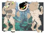  anthro black_claws blep butt chest_tuft claws digitigrade fangs featureless_crotch felid front_view fur glistening glistening_eyes green_eyes green_inner_ear green_pawpads green_tongue grey_body grey_fur grey_inner_ear_fluff grey_tail inner_ear_fluff lion male mammal mane mixed_media model_sheet muscular muscular_anthro muscular_male nude orange_sclera pantherine pawpads princelykaden pupils rear_view slit_pupils solo standing striped_arms striped_body striped_fur striped_legs stripes tail_tuft tan_body tan_ears tan_fur tan_mane tan_tail_tuft tongue tongue_out tuft 