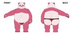  2022 anthro belly big_belly bulge butt clothing giant_panda hi_res humanoid_hands kemono kinoshita-jiroh male mammal model_sheet overweight overweight_male pink_body simple_background solo underwear ursid white_background 