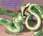  2018 anthro artist_name bodily_fluids calico_cat domestic_cat duo english_text felid feline felis female feral forced fored green_body green_eyes green_scales in_mouth male male/female mammal mottled patreon piebald python reptile saliva scales scalie scott_calico snake soft_vore text vore 