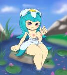  big_breasts blush breasts clothed clothing curvy_figure dress elemental_creature exposed_breasts female flora_fauna galaxina_the_seedrian hi_res looking_at_viewer nipples off_shoulder partially_clothed pepamintop plant seductive seedrian sega sitting smile solo sonic_the_hedgehog_(series) sonic_x thick_thighs undressing water 