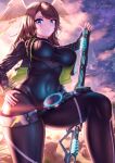  1girl black_bodysuit bodysuit breasts clairstar eunie_(xenoblade) head_wings highres large_breasts latex latex_bodysuit long_hair navel solo thighs white_wings wings xenoblade_chronicles_(series) xenoblade_chronicles_1 xenoblade_chronicles_3 