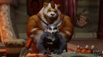  anal anthro blizzard_entertainment canid duo eyewear glasses hi_res knot male male/male mammal pandaren perromalo size_difference smile ursid video_games vulpera warcraft 