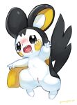  2021 black_body black_fur blush bodily_fluids drooling emolga female feral fur genitals gomogomo hi_res nintendo open_mouth pok&eacute;mon pok&eacute;mon_(species) pussy saliva signature simple_background solo tears video_games white_background white_body white_fur 