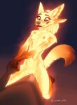  2022 4_ears anthro anthro_on_anthro anthro_penetrated anthro_penetrating anthro_penetrating_anthro blue_eyes breasts canid canine discreet_user duo female female_penetrated fox fur genitals gloves_(marking) glowing glowing_body hand_holding happy happy_sex hi_res male male/female male_penetrating male_penetrating_female mammal markings multi_ear mylar_(discreet_user) nipples penetration penis_n_pussy pussy sex smile yellow_body yellow_fur 