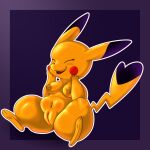  absurd_res anthro blush breasts female genitals hi_res mammal murid murine nintendo nipples nude open_mouth pikachu pok&eacute;mon pok&eacute;mon_(species) pussy rodent short_stack simple_background slightly_chubby smile solo video_games wisty 