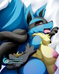  aerola anthro areola big_breasts bodypillow breasts dakimakura_design erect_nipples female lucario mitgard-knight nintendo nipples pink_areola pok&eacute;mon pok&eacute;mon_(species) solo solo_focus tongue tongue_out video_games wolf_ears 
