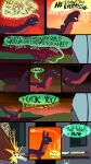 absurd_res angry betrayal comic desert dinosaur dragon dragonscape drekir dromaeosaurid escape_pod female feral hi_res oli_(thepatchedragon) post-apocalyptic reptile ruins scalie solo thepatchedragon theropod vandalism 