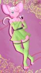  absurd_res anthro blue_eyes fur hi_res leokato male mammal mouse murid murine pink_body pink_fur rat rodent simple_background solo 