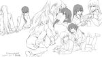  2girls barefoot casual cup facing_away from_behind grin hair_down hand_on_another&#039;s_hip higuchi_kaede holding holding_cup holding_hands hood hoodie legs_up long_hair lying milk_carton mole mole_under_eye mug multiple_girls multiple_views nijisanji on_stomach one_eye_closed pouring profile sitting sitting_on_person smile soramame_(corndog) track_suit tsukino_mito very_long_hair yuri 
